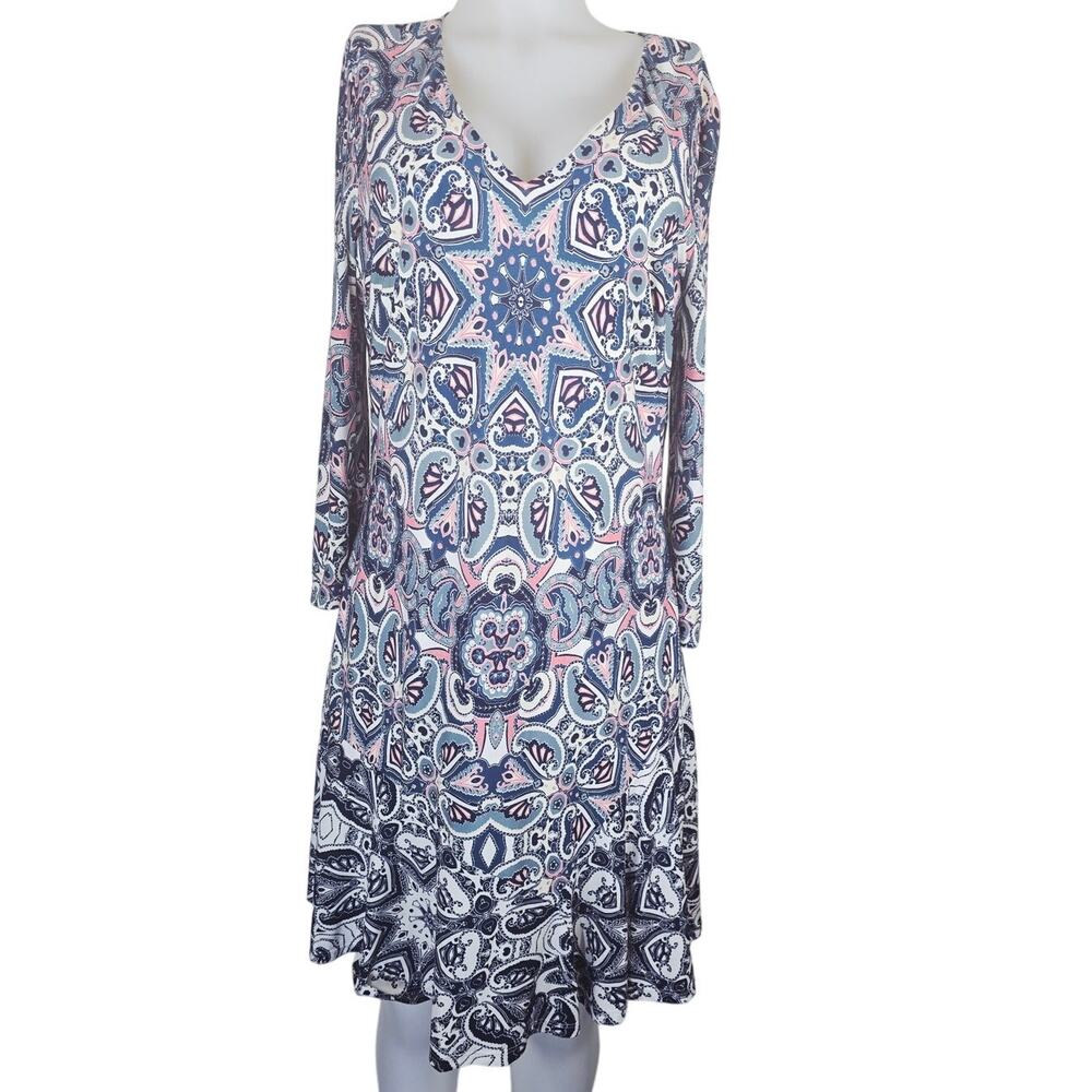 Eliza J Blue Pink Work Business Design Knee Length Women's Dress 12